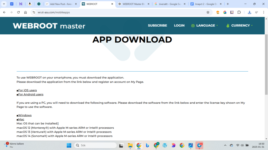 Webroot Master 