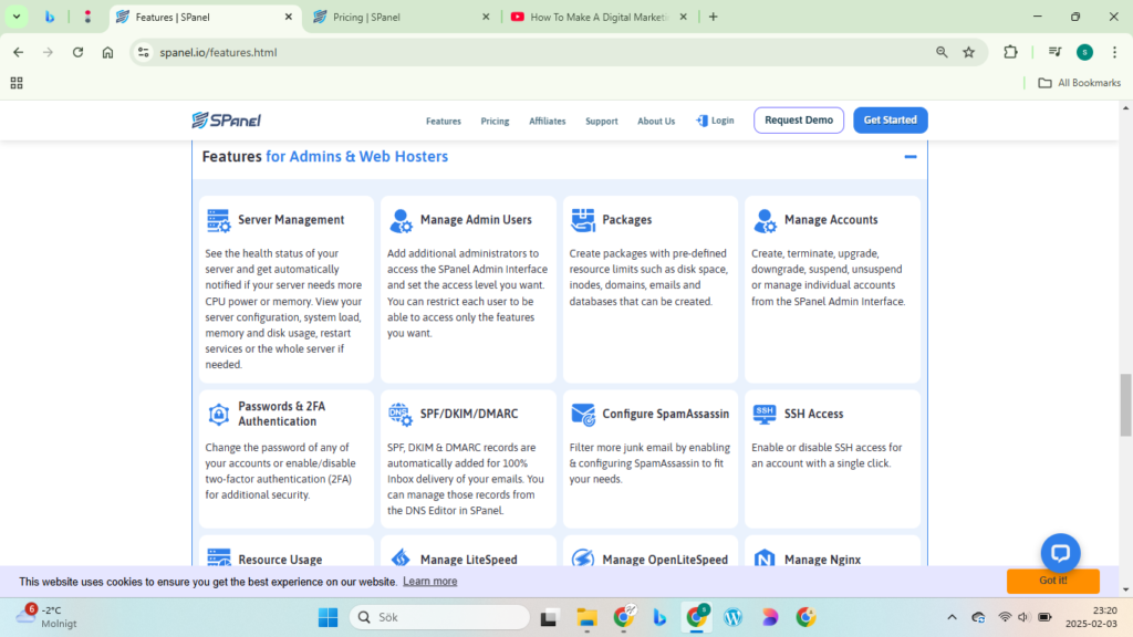 Email Management Features in SPanel