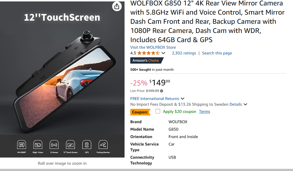 WOLFBOX G850 Dash Cam Review: 4K Smart Mirror with WiFi, GPS & Voice Control