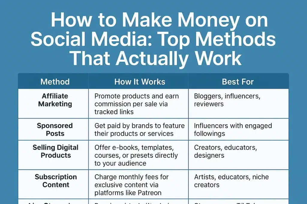 How to Make Money on Social Media: Top Methods That Actually Work