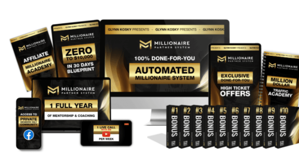 Millionaire Partner System Video Course Dashboard