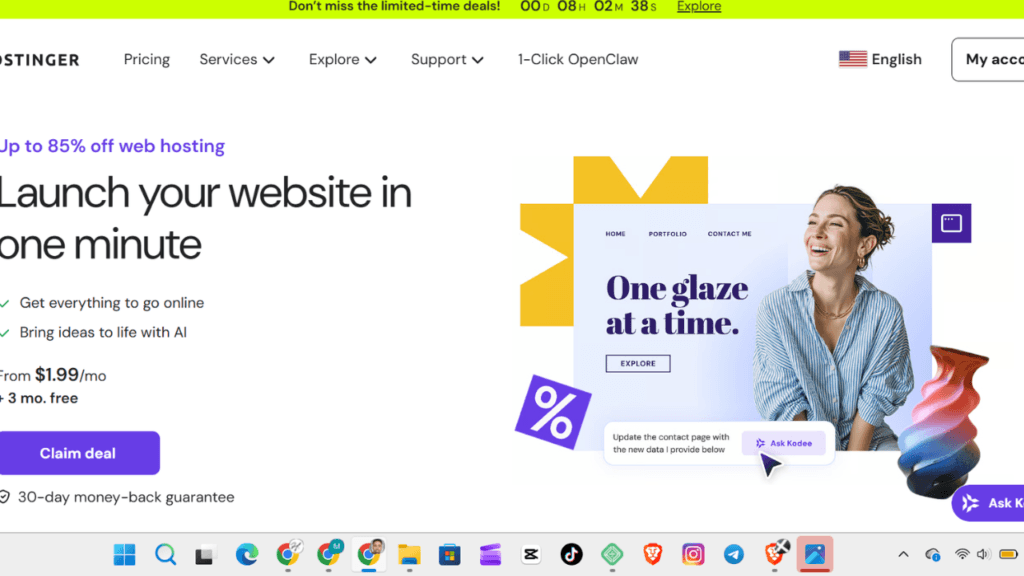 Hostinger speed and uptime performance concept