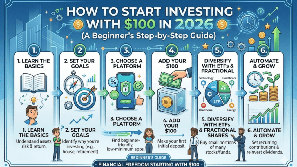 How to Start Investing With $100 in 2026 (A Beginner's Step-by-Step Guide